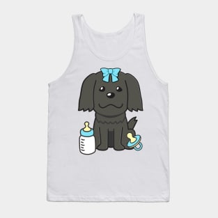 Cute baby sheepdog getting its milk and pacifier Tank Top